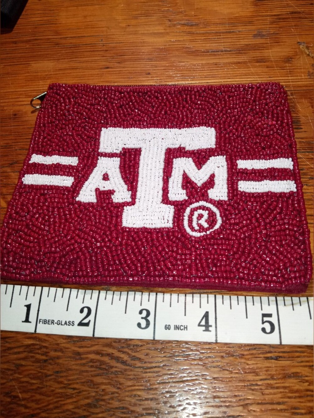 Texas A&M Maroon Beaded Accent Pouch